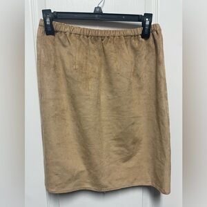 Elegant Tan Women's Skirt Suede